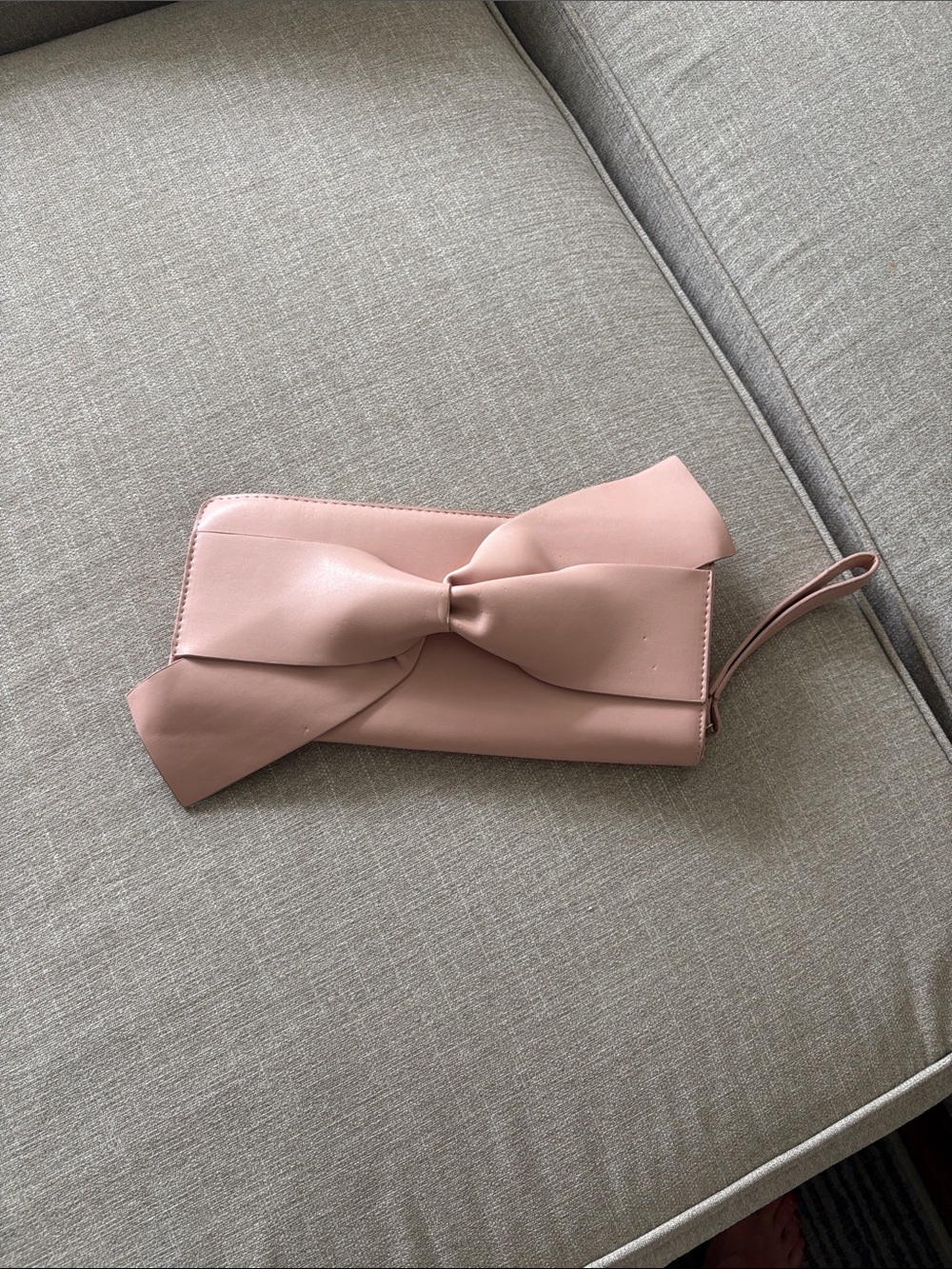 a new day Blush Pink Bow Wristlet Clutch
